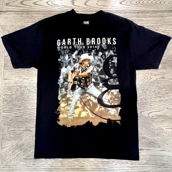 Garth Brooks Black Concert World Tour 2014 Country Music T Shirt - Size M - Picture 3 of 8